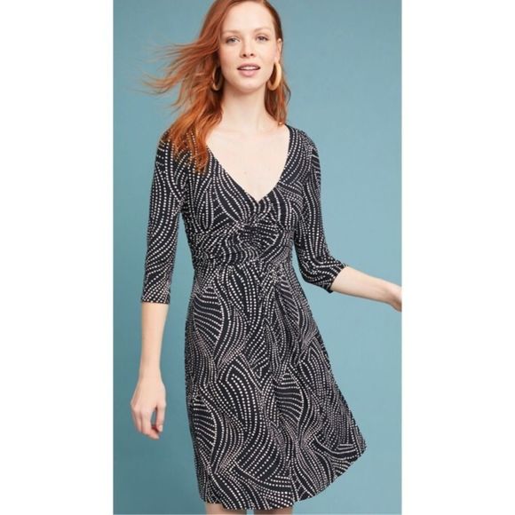 Anthropologie Rushed VNECK Dress 👗 - Picture 3 of 7